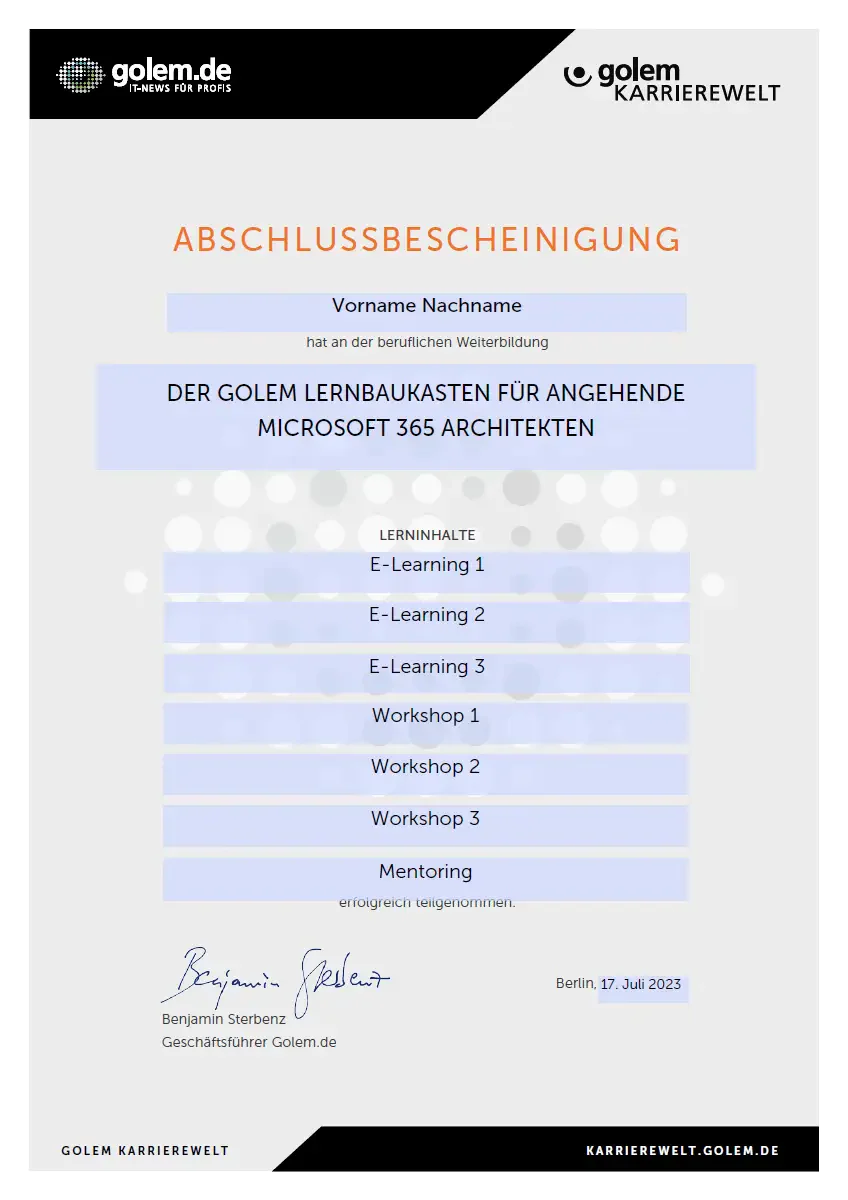 Golem Lernkit für angehende Microsoft 365 Architekten (max. Gültigkeit 12 Monate) - Image 3